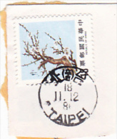 36 - CHINA REPUBLIC - REPUBBLICA DI CINA TAIWAN FORMOSA  FRAGMENT 1X STAMPS - Gebraucht