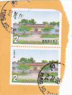 36 - CHINA REPUBLIC - REPUBBLICA DI CINA TAIWAN FORMOSA  FRAGMENT 2X STAMPS - Gebraucht