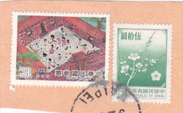 36-CHINA REPUBLIC - REPUBBLICA DI CINA TAIWAN FORMOSA  FRAGMENT 2X STAMPS - Usati