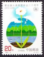 China 1992 Yvert 3116, 20th Ann. United Nations Conference Human Enviorment, MNH - Neufs