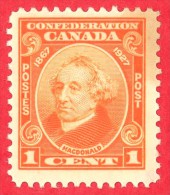 Canada #  141 - 1 Cent  - Mint N/H - Dated  1927 - Sir John A. Macdonald /  Sir John A. Macdonald - Unused Stamps