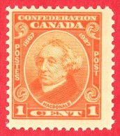 Canada #  141 - 1 Cent  - Mint N/H - Dated  1927 - Sir John A. Macdonald /  Sir John A. Macdonald - Unused Stamps