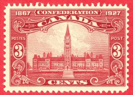 Canada #  143 - 3 Cents  - Mint N/H - Dated  1927 - Parliament Building /  Parlement D'Ottawa - Ungebraucht