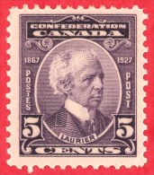 Canada #  144 - 5 Cents  - Mint - Dated  1927 - Sir Wilfrid Laurier /  Sir Wilfrid Laurier - Ungebraucht