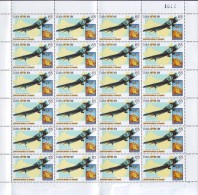 2010.529 CUBA MNH COMPLETE SET ON SHEET 2010 AIRPLANE AVION - Hojas Y Bloques