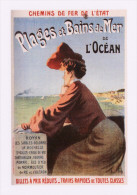 Railway Poster Art Postcard Chemin De Fer De L'Etat Beaches & Bathing Ocean Sea - Advertising