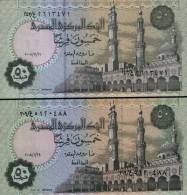 EGYPT / 50 PT / 2 NOTES WITH DIFFERENT WMK  / UNC. / 2 SCANS . - Egypte