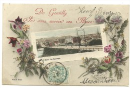 CP Souvenir : "de GENTILLY Je Vous Envoie Ces Fleurs" - Gentilly