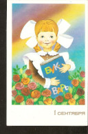 M5. Russia -  1st Sptember Children's School Start By Ovchinnikov Artist 1987 - Girl With ABC - Primo Giorno Di Scuola