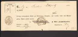 Württemberg Postschein Aus Öhringen Von 1857 Mit Steigbügelstempel Fahrpost-Recepisse - Covers & Documents