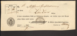 Württemberg Postschein Von 1860 Mit Steigbügelstempel Von Öhringen Fahrpost-Recepisse - Storia Postale