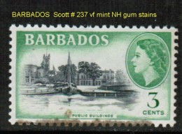 BARBADOS    Scott  # 237**  VF MINT NH---GUM STAINS - Barbades (...-1966)