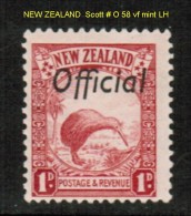 NEW ZEALAND    Scott  # O 58*  VF MINT LH - Unused Stamps