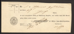 Württemberg Postschein Von 1862 Mit L 2 Aus Öhringen Fahrpost-Recepisse - Lettres & Documents