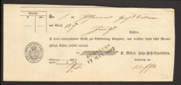 Württemberg Postschein Von 1862 Mit L 2 Aus Öhringen Fahrpost-Recepisse - Storia Postale