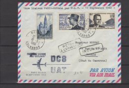 Première Liaison Aérienne - Paris Douala - U.A.T - DC8 - 11/10/1960 - Erst- U. Sonderflugbriefe