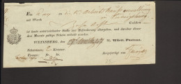 Württemberg Postschein Aus Weinsberg Von 1847 - Prefilatelia