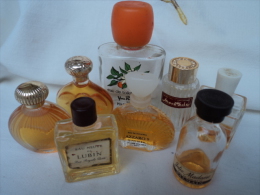 YVES SAINT LAURENT,RICCI ,BALMAIN,ROCHAS ,LUBIN ,AZZARO  8 MINIS BON ETAT GENERAL  4 PLEINES ,4 VIDES LIRE & VOIR!! - Miniatures Womens' Fragrances (without Box)