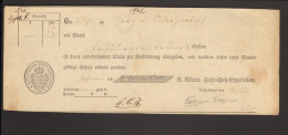 Württemberg Postschein Von 1865 Aus Eschenau Fahrpost-Recepisse - Covers & Documents