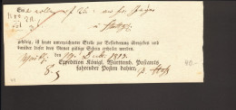 Württemberg Postschein Aus Waiblingen ? Von 1813 - Prefilatelia