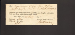 Württemberg Postschein Aus Vaihingen Von 1846 - Prephilately