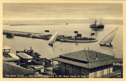 THE SUEZ CANAL. THE EASTERN ENTRANCE TO THE SUEZ CANAL AT PORT TEWFIK - 2 Scans - Sues