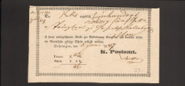 Württemberg Postschein Aus Öhringen Von 1847 - [1] Prephilately