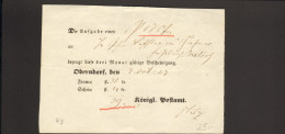 Württemberg Postschein Aus Oberndorf Von 1817 - Vorphilatelie