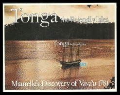 TONGA 1981 SHIPS MAURELLE'S DISCOVERY OF VAVA'U M/SHEET MNH - Tonga (1970-...)