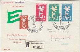 Europa Cept 1958 Luxemburg 3v Registred FDC (F1657) - 1958