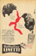 # BRILLANTINA LINETTI, ITALY 1950s Advert Pubblicità Publicitè Reklame Hair Fixer Fixateur Cheveux Fijador Haar - Ohne Zuordnung