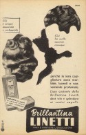 # BRILLANTINA LINETTI, ITALY 1950s Advert Pubblicità Publicitè Reklame Hair Fixer Fixateur Cheveux Fijador Haar - Zonder Classificatie