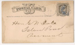 US - 3 - 1879  ENTIRE POSTAL CARD Circulated - ...-1900