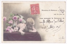 Faire-part De Naissance D'un Garçon, Le 28 Juillet 1905 - Circulé 1905 - Birth