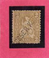 SWITZERLAND - SUISSE - SCHWEIZ - SVIZZERA 1881 HELVETIA CENT. 2 BISTER SILK THREADS USATO USED - Used Stamps