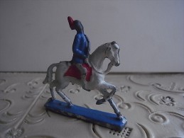 1 FIGURINE FIGURE TIN DOLL PUPPET DUMMY TOY IMAGE POUPÉE - LEAD SOLDIER HORSE BLUE WHITE - Loden Soldaatjes