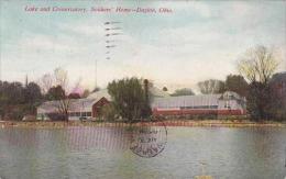 Ohio Delaware Dayton Lake And Conseratory Soldiers Home 1909 - Dayton