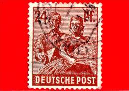 GERMANIA - USATO - Occupazione Alleata - 1947 - Zona Americana, Inglese E Sovietica - Lavoratori  Masons And Farmer - 24 - Afgestempeld
