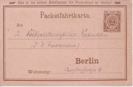 Germany - Berlin (o) Packetfahrtkarte - Posta Privata & Locale