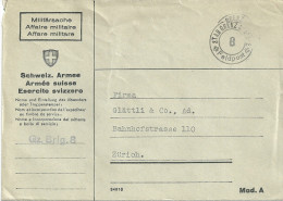 Feldpost Brief  "Stab Grenzbrigade 8"             Ca. 1940 - Abstempelungen