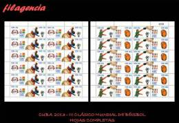 CUBA. PLIEGOS. 2013-08 III CLÁSICO MUNDIAL DE BÉISBOL - Hojas Y Bloques