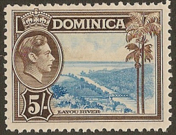 DOMINICA 1938 5/- KGVI 108 HM #DL45 - Dominica (...-1978)