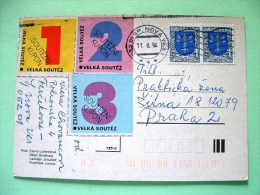 Slovakia 1994 Postcard "Pozdrav - Castle Church" To Praha - Dubnica Arms Oak - Cartas & Documentos