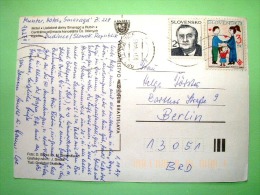 Slovakia 1994 Postcard "Dudince Hotel" To Berlin - President - International Year Of The Family - Cartas & Documentos
