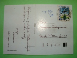 Slovakia 1995 Postcard "flowers - Christmas" Sent Locally - Football Soccer World Cup - Tax Remark - Briefe U. Dokumente