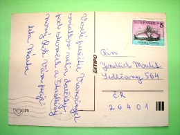 Slovakia 1997 Postcard "Greetings - Candles" To Czech Rep. - Ice Skating - Briefe U. Dokumente