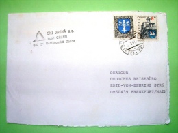 Slovakia 1997 Cover To Germany - Dubnica Arms Oak - Trencin Castle And Arms Sheep - Cartas & Documentos