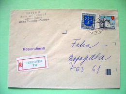 Slovakia 1997 Registered Cover Local - Dubnica Arms Oak - Zvolen Castle (Scott 156 = 1.5 $) - Covers & Documents