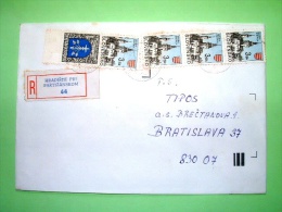 Slovakia 2000 Registered Cover To Bratislava - Banska Bystrica Church And Arms - Dubnica Arms Oak - Lettres & Documents