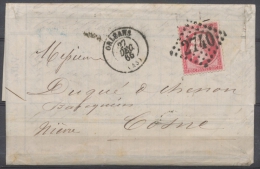 Lettre N°24 80c Rose GC 2740+CAD Orléans Cote 80€ H153 - 1849-1876: Klassik